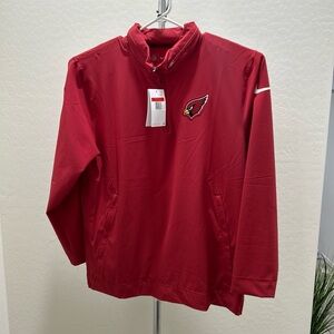 Nike On Field Arizona Cardinals Sideline Coach Zip Pullover SWEATSHIRT Size L